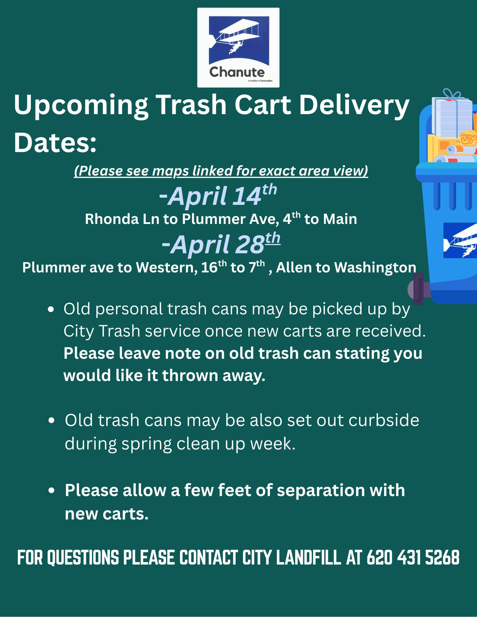 Upcoming Trash Cart Delivery